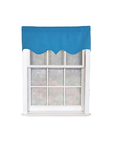 Rlf Home Primo Regal 100% Cotton Rod Pocket Lined Window Valance 50" x 17" Blue