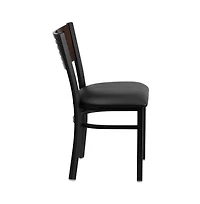 Emma+Oliver Decorative Slat Back Metal Restaurant Dining Chair