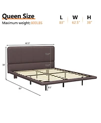 Streamdale Furniture Led Floating Bed Frame Queen