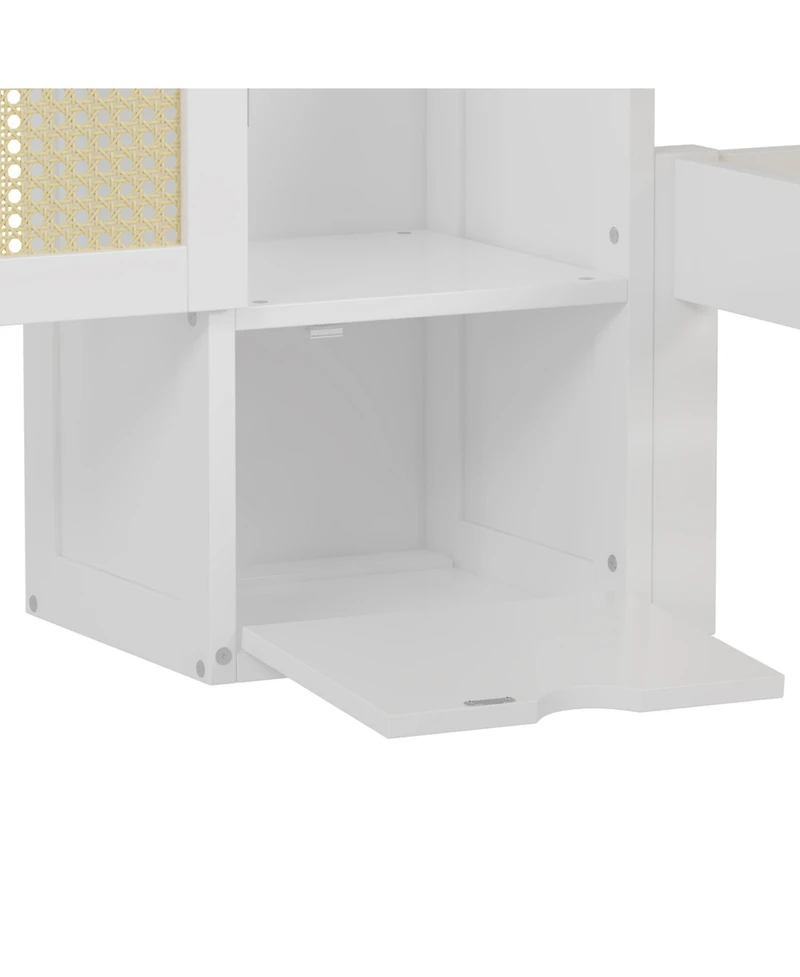 Streamdale Furniture Wooden Platform Bed with Storage Lockers, Drawer, Shelf