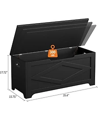 gaomon 39.4" Storage Chest, Wooden Storage Bench with Safety Hinges, Easy Assembly, Large Toy Chest for Entryway, Living Room