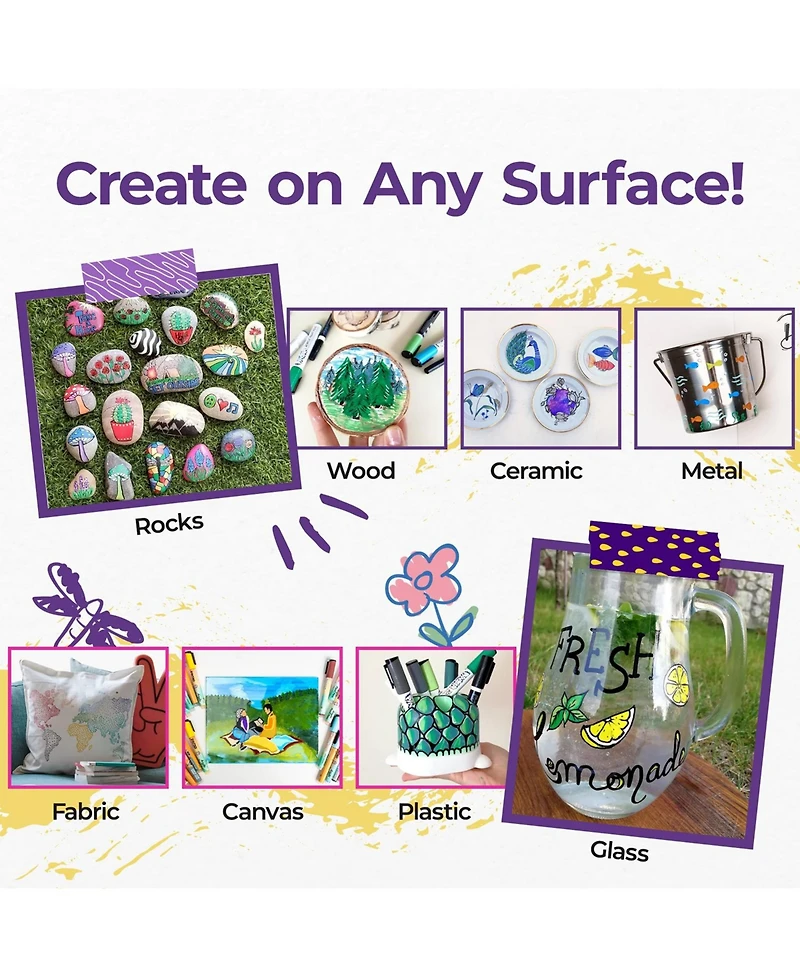 Pintar Pastel Acrylic Paint Pens - Extra Fine Tip Brush Pens & Fabric Markers for Drawing & Art Supplies - Acrylic Paint Markers