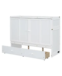 Streamdale Furniture Queen Murphy Bed with Usb Port and a Large Drawer