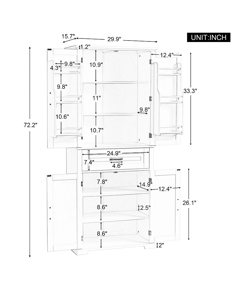 Busdays Bathroom Storage Cabinet with Doors and Drawer, Multiple Storage Space, Adjustable Shelf, Black