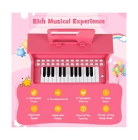 Hongge Kids Digital Piano Keyboard with Lighted Teaching Mode and Bench for Musical Learning