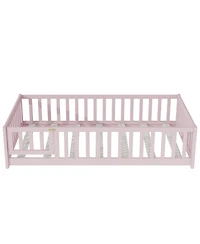 Streamdale Furniture Twin Floor Bed with Fence & Door