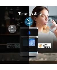 Euhomy 26lbs Per Day Portable Crescent Ice Maker Countertop in Black with Ice Scoop and Self-Cleaning