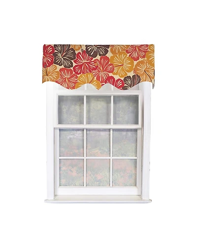Rlf Home Wild Hibiscus Regal 100% Cotton Rod Pocket Lined Window Valance 50" x 17"