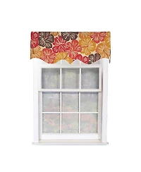 Rlf Home Wild Hibiscus Regal 100% Cotton Rod Pocket Lined Window Valance 50" x 17"