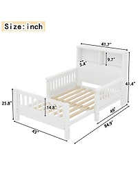 Streamdale Furniture Twin Platform Bed with Storage Headboard & Pull-Out