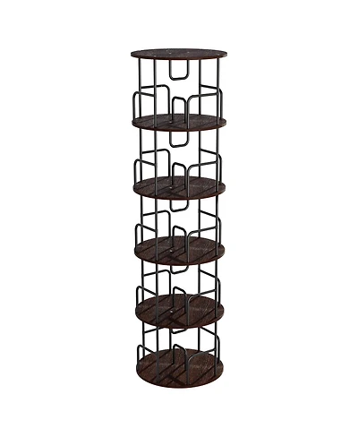 Streamdale Furniture 360° Rotating 5-Tier Bookshelf, Space-Saving and Easy Assembly