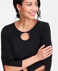 Jm Collection Women's Split-Sleeve Keyhole-Neck Top, Macy's Exclusive