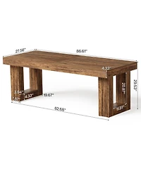 Tribesigns Two Person Desk, 86.6 Inches Extra Long Computer Desk, Double Computer Writing Table for 2 People, Wooden Large Desks Business Workstation