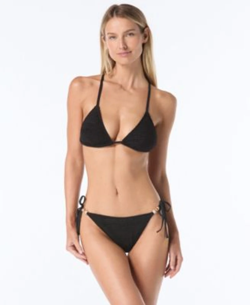 Vince Camuto Womens Triangle Halter Bikini Top Tie String Bottoms