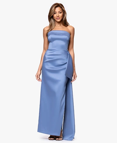 Xscape Women's Strapless Ruffle Long Dress