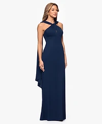 Xscape Women's Halter Neck Scarf Ball Gown