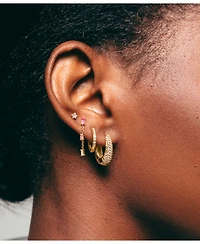 Hey Harper Crystal Huggie Hoop Earrings