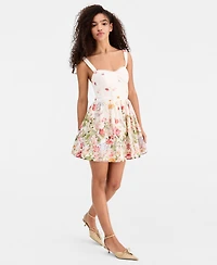 Seni & Cade Women's Lace-Up Eyelet-Embroidered Dress