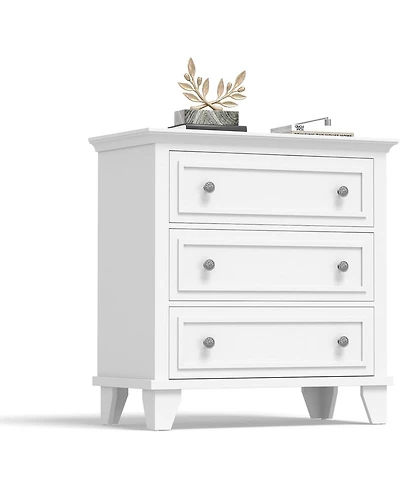 gaomon 3 Drawer Dresser for Bedroom, Wide Chest of Drawers with Vintage Handle, Modern Wood Nightstand Cabinet Living Room