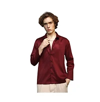 Campus Sutra Men's Satin Oversized Shirt