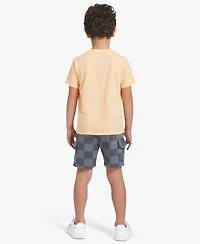 Champion Boys' 4-7 Crewneck T-Shirt and Cargo Shorts, 2-Piece Set