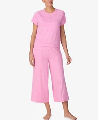 Dkny Women's Short-Sleeve Top and Wide-Leg Jogger Pants, 2-Piece Set