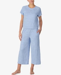 Dkny Women's Short-Sleeve Top and Wide-Leg Jogger Pants, 2-Piece Set