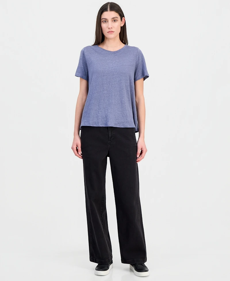 Eileen Fisher Women's Linen Jersey Crewneck T-Shirt