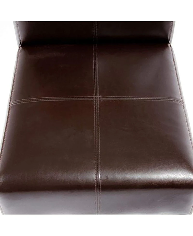 Streamdale Furniture Emilia Chocolate Brown Bonded Leather Dining Chairs - Set of 2