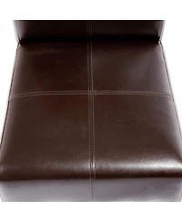 Streamdale Furniture Emilia Chocolate Brown Bonded Leather Dining Chairs - Set of 2