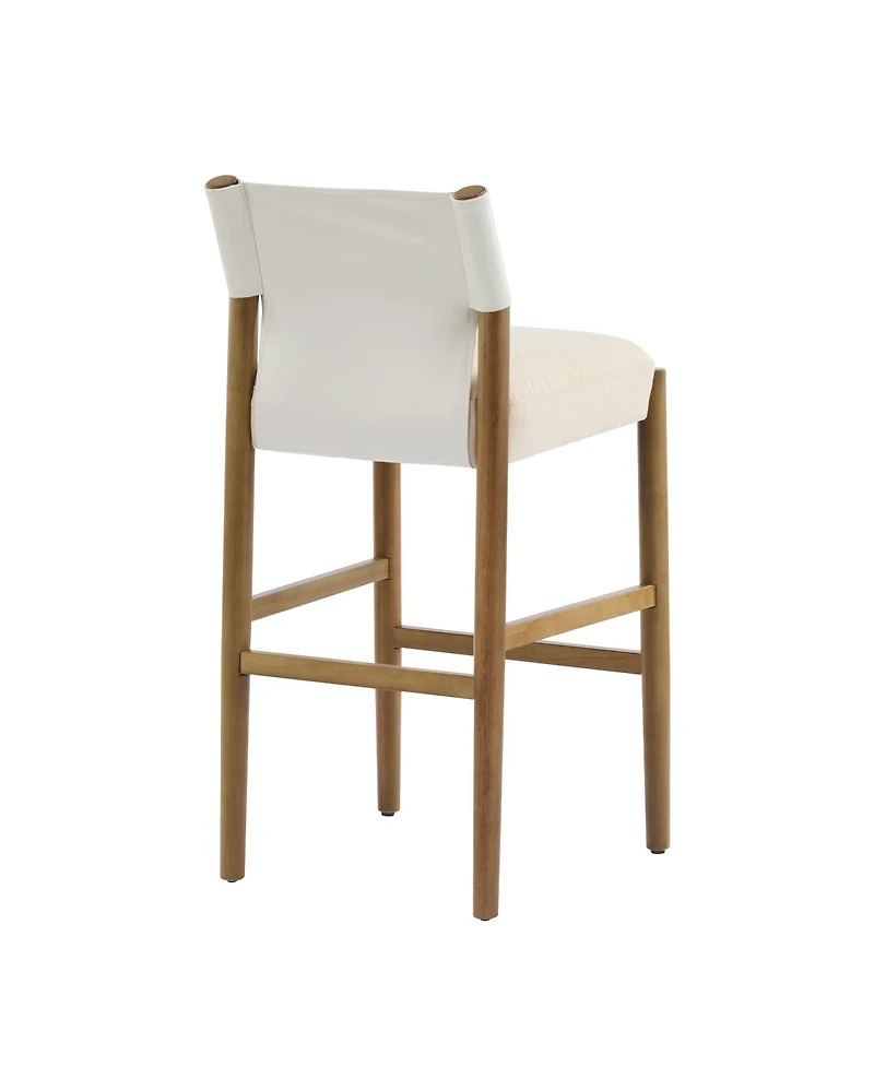 Streamdale Furniture Modern Solid Wood Bar Stool with Polyester Cushion, Set of 2