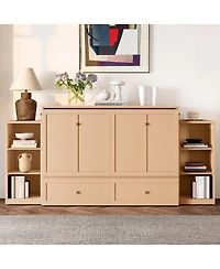 Streamdale Furniture Murphy bed with storage drawers & shelves. Golden