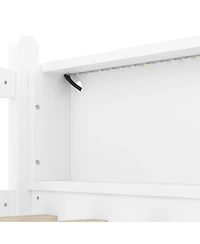Streamdale Furniture Twin Xl Loft Bed with Storage, Solid Wood, Led Lights, Guardrails