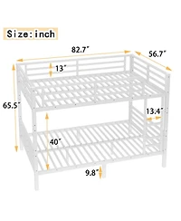 Streamdale Furniture Metal Full Xl over Full Xl Bunk Bed