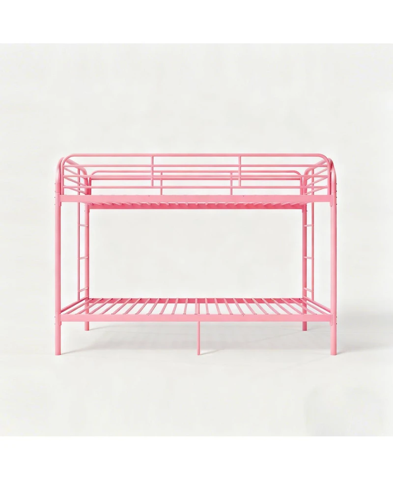 Streamdale Furniture Metal Twin Over Twin Bunk Bed with Safety Rails