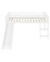 Streamdale Furniture Loft Bed with Slide, Multifunctional Design, Twin (White)