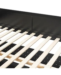 Streamdale Furniture Full Size Wooden Gaming Loft Bed with Storage Stairs, Desk, Shelves & Pegboard