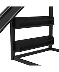 Streamdale Furniture metal loft bed with basketball hoop, rings, climbing wall, slide, bookshelves