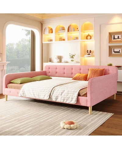 Streamdale Furniture Queen Size Upholstered Daybed with 4 Support Legs