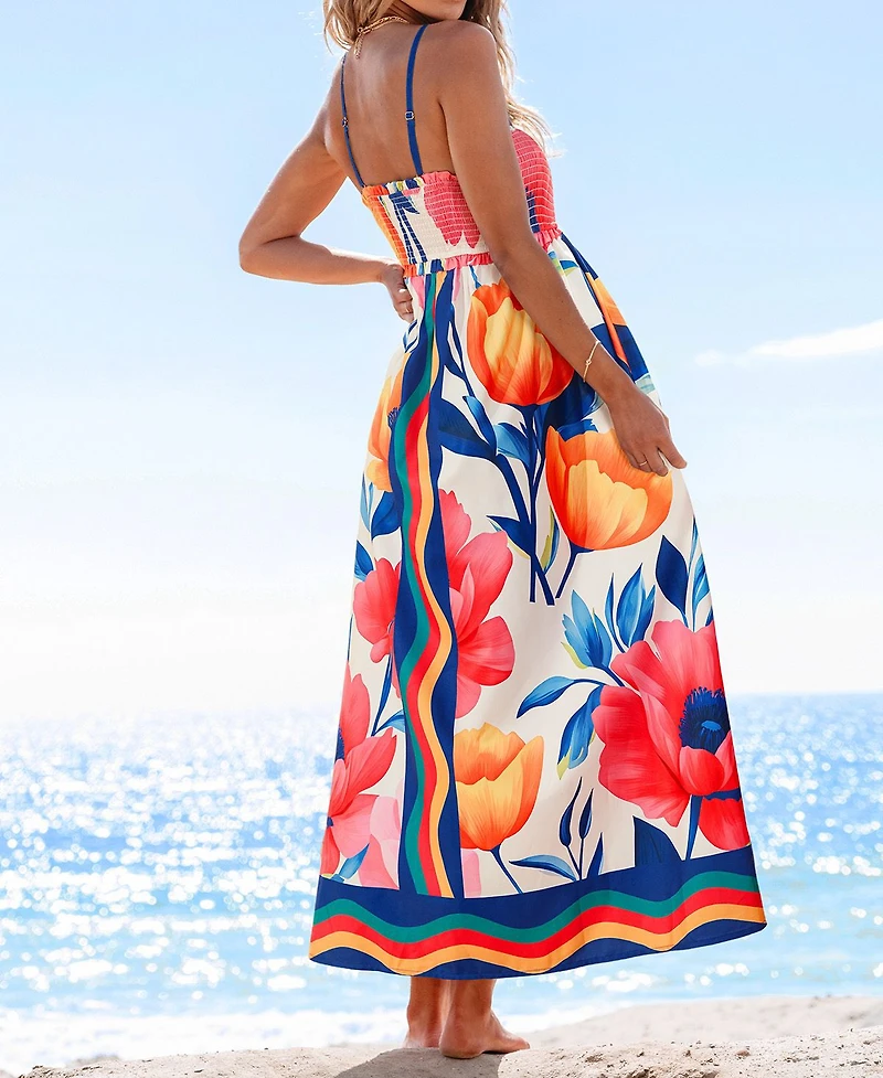 Cupshe Women's Party Favor Floral Maxi Beach Dress