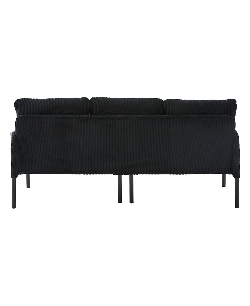 Streamdale Furniture Oversized Corduroy Loveseat Sofa with Metal Legs & Side Pockets
