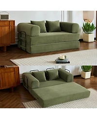Streamdale Furniture 5-in-1 Convertible Corduroy Sofa Bed - No Assembly Required