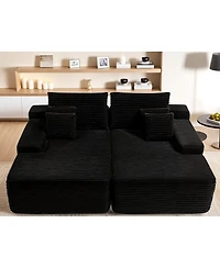 Streamdale Furniture 81" Cloud Sectional Couch, L-Shape Chaise with Deep Seat, Black