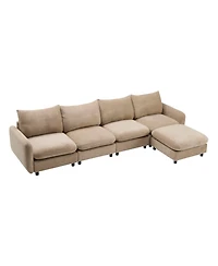 Streamdale Furniture 130" Oversize 5-Piece Modular Sectional Sofa with Ottoman