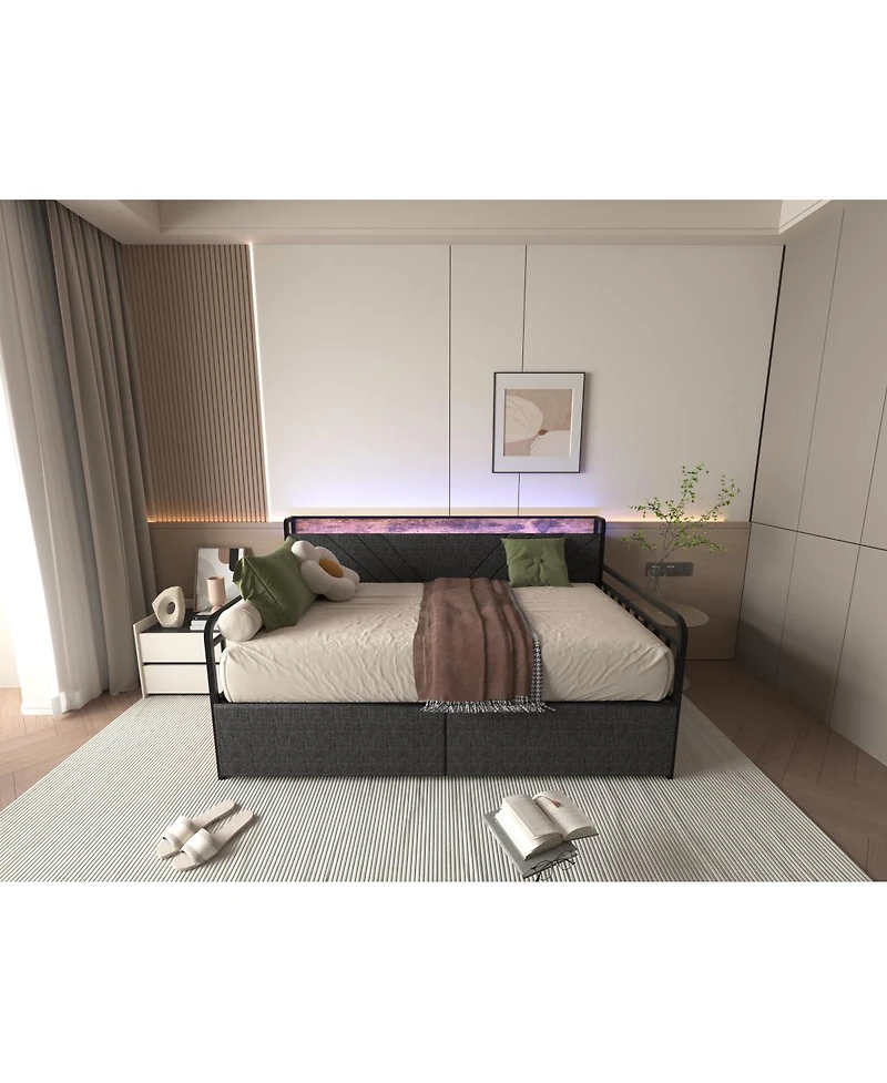 Streamdale Furniture Twin Daybed with Drawers and Charging Station