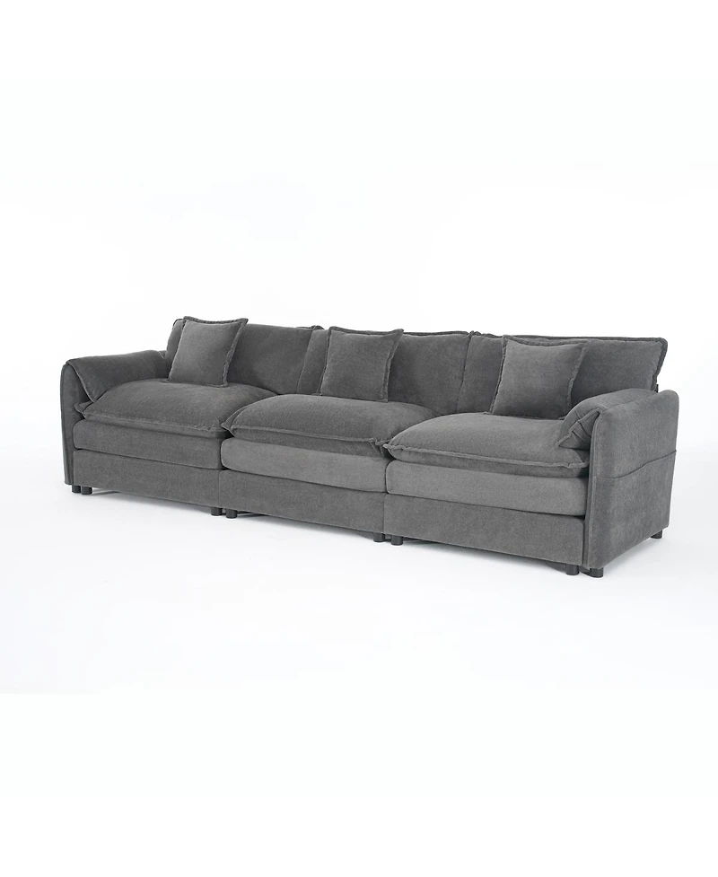 Streamdale Furniture Oversized Deep Seat Sectional Sofa, Modern Chenille Cloud Couch