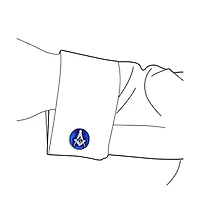Bling Jewelry Freemasons Compass Masonic Cufflinks Blue Enamel .925 Sterling Silver