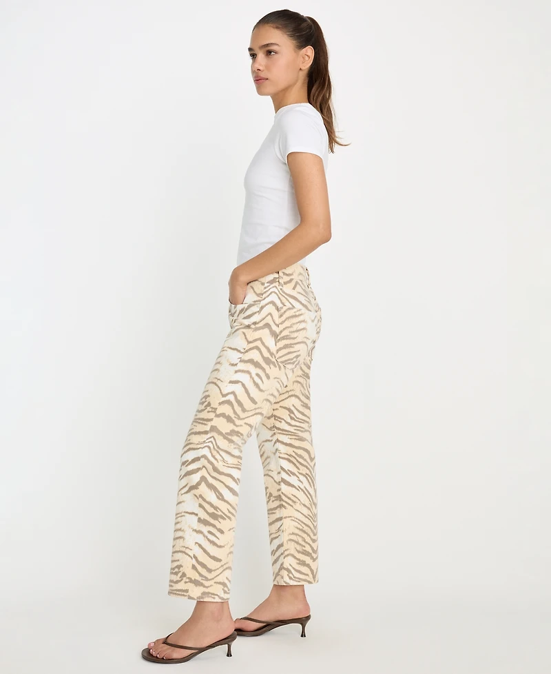 Good American Women's Vintage-Inspired Straight Tiger Print Jeans