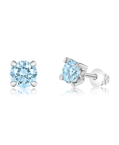 Chanteur Girls /Girl/March Crystal White Gold Palladium Plating Screwstud Earring