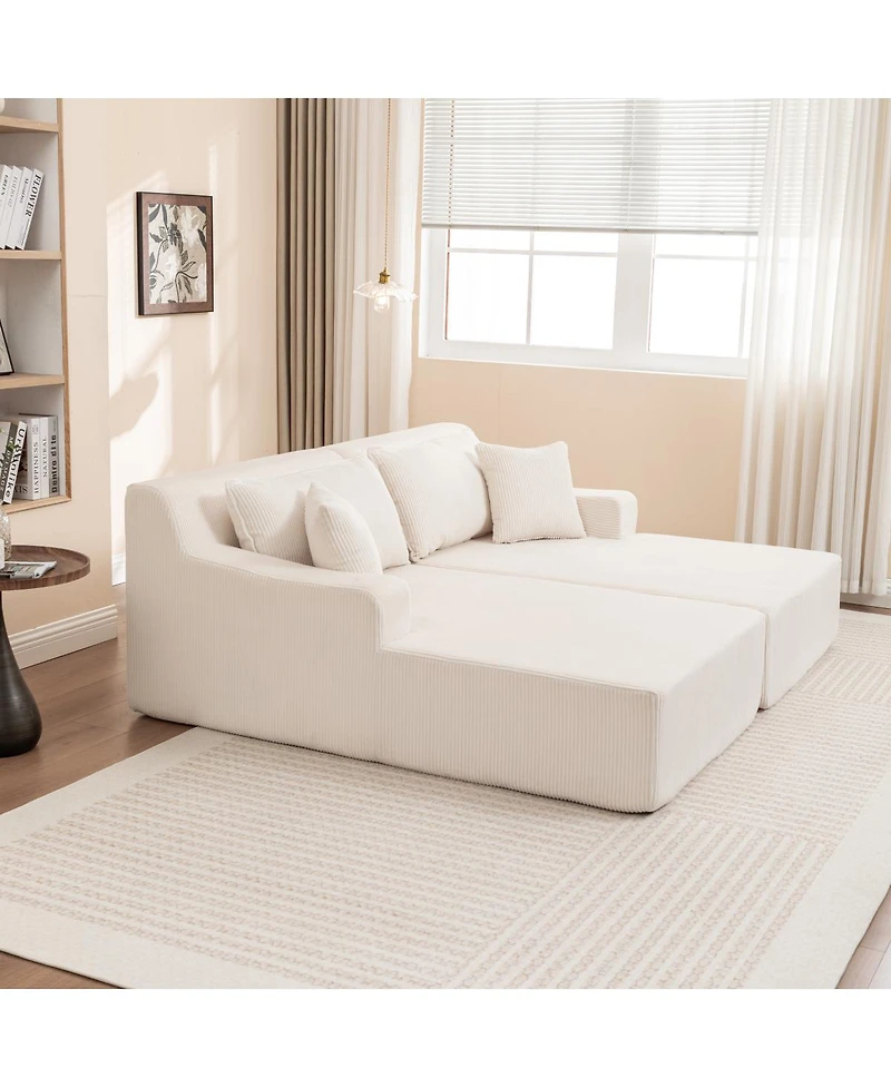 Streamdale Furniture Chaise Lounge Upholstered Sofa Bed, Oversized Sleeper Chair for Living Room